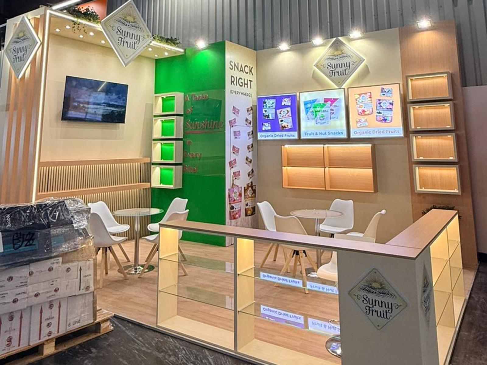 SUNNY FRUIT BIOFACH 2026 - Custom exhibition stand design by UNIO Exhibition for SUNNY FRUIT